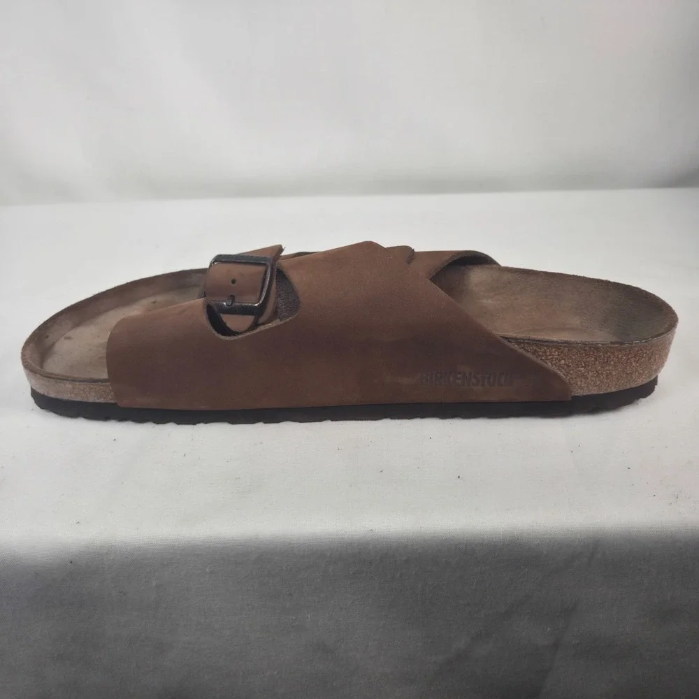 Birkenstock Arizona Men's Brown Suede Buckle Slide Sandals Adjustable US 11